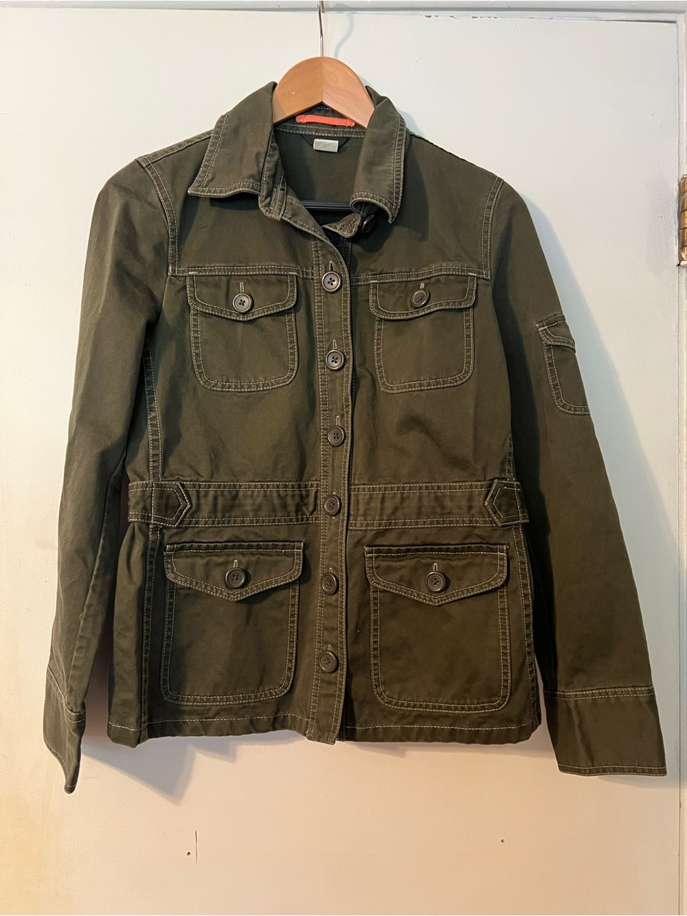 J. Crew Olive Green Utility Jacket with Patch Pockets